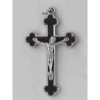 Crucifix, 60mm Black Backed, Metal Crucifix Pendant, Quality Made in Italy