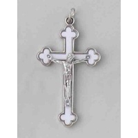 Crucifix, 60mm White Backed, Metal Crucifix Pendant, Quality Made in Italy