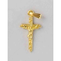 Crucifix, 25mm Metal Cross & Corpus, Gold Tone Pendant, Quality Made in Italy