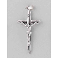Crucifix, 38mm Metal Cross & Corpus, Silver Tone Pendant, Quality Made in Italy