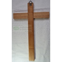 Wall Cross, Wood Cross With Silver Tone Metal Inlay, 250mm x 155mm, Made in Italy
