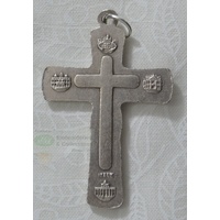 Trinity Crucifix 40mm x 18mm Metal, Silver Tone, Made in Italy