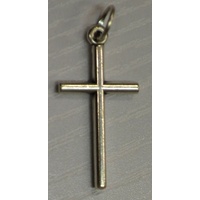 Metal Cross Silver Tone, 25mm, Quality Made In Italy Pendant