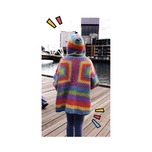 Crochet Hoody Crucci Pattern 1641 for 8 Ply Yarns