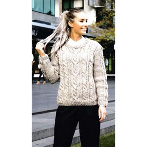 Cabled Sweater Crucci Knitting Pattern 1762 for 18 Ply Yarns