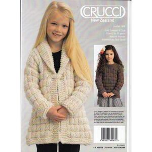 Crucci Knitting Pattern 1416, 18 Ply Kids Sweater and Coat, Sizes 2 - 10 Years