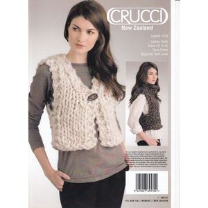 Slip On & Button Vests Crucci Knitting Pattern 1419 - Quick & Easy