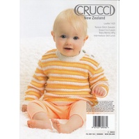 Crucci Knitting Pattern 1425, Baby Texture Stitch Sweater, Crew Or Vee Neck, 4 Ply Wool