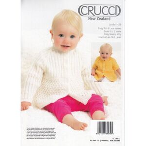 Crucci Knitting Pattern 1429, Baby Rib or Lace Jacket, Short or Long Sleeve, 4 Ply Wool