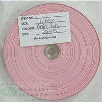 Cotton Bias Binding, 12mm Single Folded, FULL 20 Metre ROLL, BABY PINK