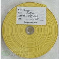 Cotton Bias Binding, 12mm Single Folded, FULL 20 Metre ROLL, LEMON