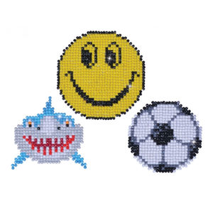 Diamond Dotz 5D Embroidery Facet Art Kit, Smile Stickers, Pack of 3 Stickers, Diamond Painting