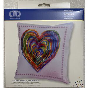Diamond Dotz Embroidery Facet Art Kit, LOVE NEST DDP2.038 Decorative Pillow