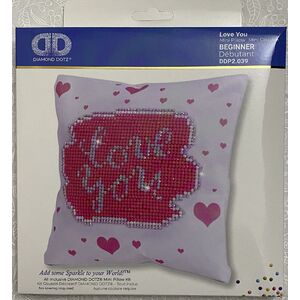 Diamond Dotz 5D Embroidery Facet Art Kit, LOVE YOU DDP2.039 Decorative Pillow