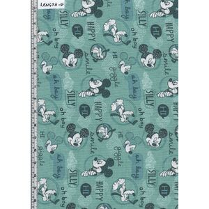 Cotton Fabric, Disney Mickey Mouse Friends Rainwater 112cm Wide Cotton Fabric