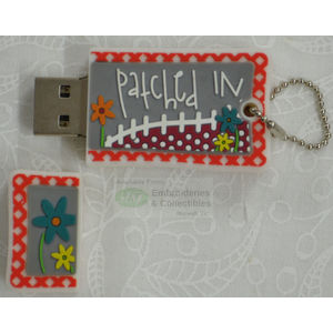 Novelty 2GB USB Flash Drive, Patched In, For Sewing Machines, Computers etc.