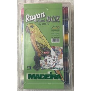 Madeira Rayon Smart Box 18 x 1000m Spools in Handy Box With Bonus Needles & CD