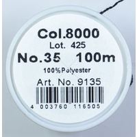 Madeira Aerofil No.35 EXTRA STRONG Thread, 100m Colour  8000, BLACK