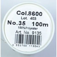 Madeira Aerofil No.35 Extra Strong Thread 100m Colour  8600, SILVER GREY