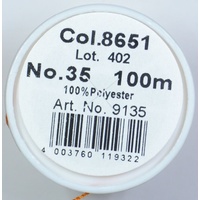 Madeira Aerofil No.35 Extra Strong Thread 100m Colour  8651, BURNT ORANGE