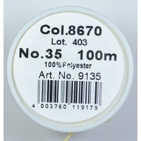 Madeira Aerofil No.35 Extra Strong Thread 100m Colour  8670, PALE GOLD