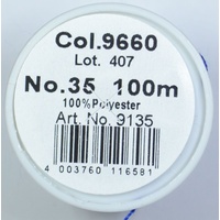 Madeira Aerofil No.35 Extra Strong Thread 100m Colour  9660, BLUE