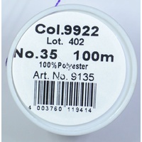 Madeira Aerofil No.35 Extra Strong Thread 100m Colour  9922, VIOLET BLUE