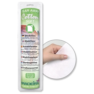 Cotton Soft Tear-Away Embroidery Stabilizer, 30cm x 10m Roll WHITE, By Madeira