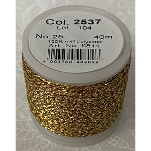 Madeira Metallic No.25 Hand Embroidery Thread, 40m colour 2537 BLACK GOLD 9811.2537