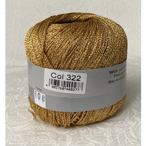 Madeira Metallised Nora Knitting & Crochet Yarn, 100m Colour 322 GOLD