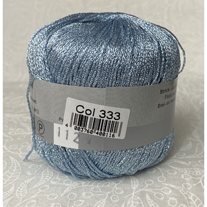 Madeira Metallised Nora Knitting & Crochet Yarn, 100m Colour 333 CRYSTAL BLUE
