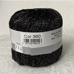 Madeira Metalized Nora Knitting & Crochet Yarn, 100m Colour 360 BLACK SILVER