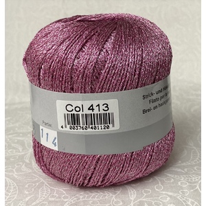 Madeira LAME Crochet & Knitting Yarn, 175m Colour 413 PINK