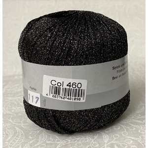 Madeira LAME Crochet & Knitting Yarn, 175m Colour 460 BLACK