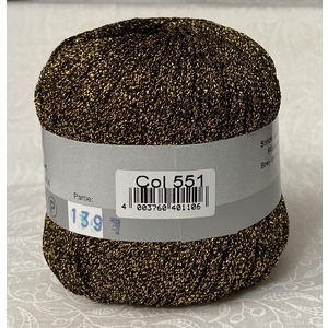 Madeira LAME Crochet & Knitting Yarn, 175m Colour 551 BLACK GOLD