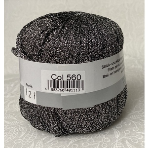 Madeira LAME Crochet & Knitting Yarn, 175m Colour 560 BLACK SILVER