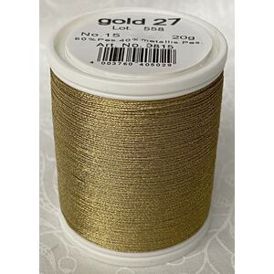 Madeira Metallic No.15 Hand Embroidery Thread, 300m Spool, Colour Gold 27
