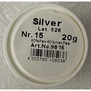 Madeira Metallic No.15 Hand Embroidery Thread, 300m Spool, Colour SILVER