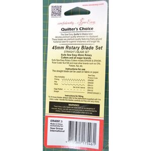 Sew Easy 45mm Rotary Cutter Blade 3 Pack, Straight Blade, 45mm, ER4097.3