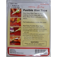 Sew Easy Fusible Bias Tape, 5mm x 20m, Instructions Included
