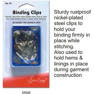 Sew Easy Binding Clips, Pack of 30 Handy Reusable Box