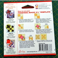 Pinwheel Magic 4 1/2" Template, 3 Different Looks From 1 Template by Sew Easy