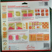 Sew Easy Ascending Square Template, Create Squares, Triangles, etc