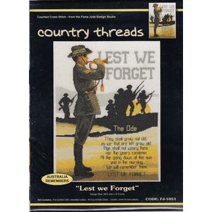 Country Threads LEST WE FORGET Counted Cross Stitch Kit, 24.5 x 34.5cm, FJ-1051