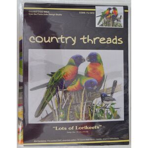 Country Threads Lots Of Lorikeets Cross Stitch Kit 34 x 44cm 14ct Aida #FJ-1072