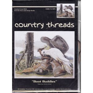 Country Threads Cross Stitch Kit, Boot Buddies, 34 x 44cm, 14ct Aida, FJ-1079