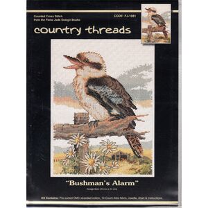 Country Threads BUSHMAN'S ALARM Counted Cross Stitch Kit, 25 x 34cm, FJ-1081