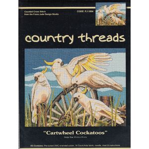 Country Threads Cross Stitch Kit, Cartwheel Cockatoos, 34 x 44cm, 14ct Aida, FJ-1084
