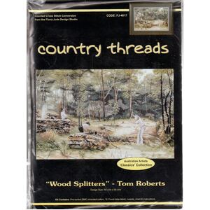 Country Threads WOOD SPLITTERS Counted Cross Stitch Kit 40 x 59cm, FJ-4017