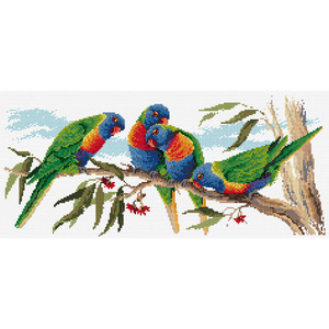 Colourful Lorikeets Counted Cross Stitch CHART FJP-1013
